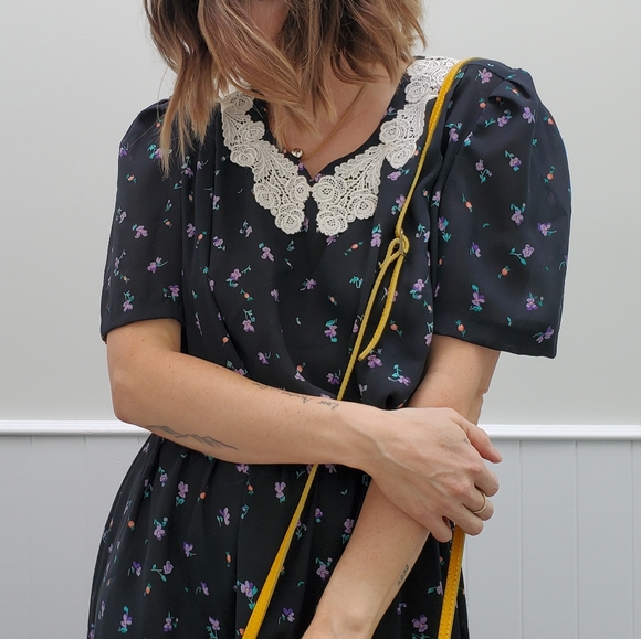 VINTAGE Cottage core Floral Semi-Sheer Dress - Picture 5 of 9